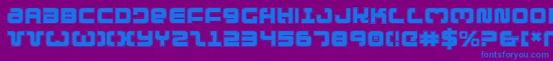 フォントExedoreCollege – 紫色の背景に青い文字
