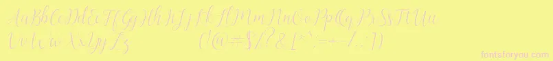 Artilla Font – Pink Fonts on Yellow Background