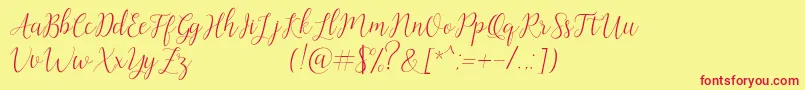Artilla Font – Red Fonts on Yellow Background