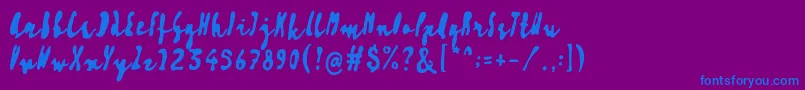 Artisoya Three Font – Blue Fonts on Purple Background