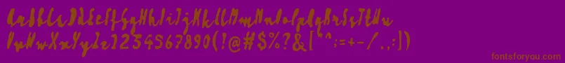 Artisoya Three Font – Brown Fonts on Purple Background