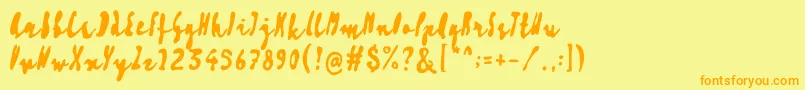 Artisoya Three Font – Orange Fonts on Yellow Background