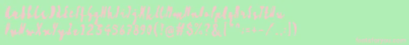 Artisoya Three Font – Pink Fonts on Green Background