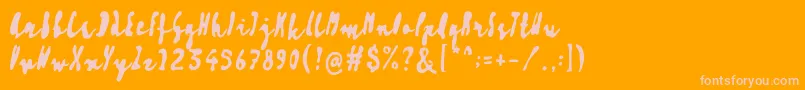 Artisoya Three Font – Pink Fonts on Orange Background