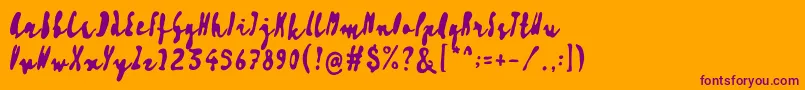 Artisoya Three Font – Purple Fonts on Orange Background