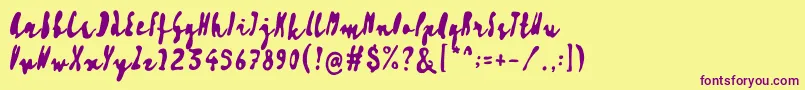 Artisoya Three Font – Purple Fonts on Yellow Background