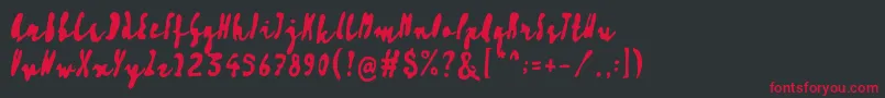 Artisoya Three Font – Red Fonts on Black Background