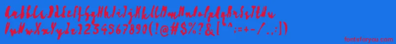 Artisoya Three Font – Red Fonts on Blue Background