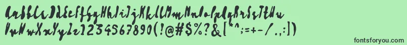 Шрифт Artisoya Three – чёрные шрифты на зелёном фоне