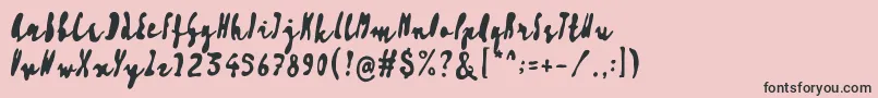 フォントArtisoya Three – ピンクの背景に黒い文字