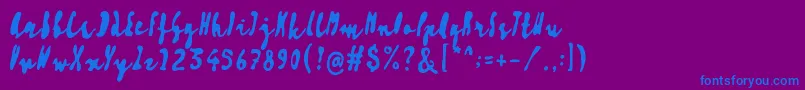 フォントArtisoya Three – 紫色の背景に青い文字