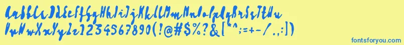 More about Artisoya Three Font Artisoya Three Font – Blue Fonts on Yellow Background