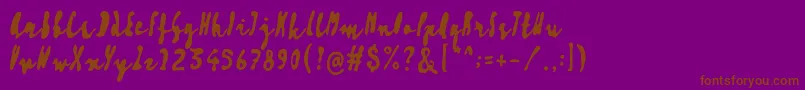 Artisoya Three-Schriftart – Braune Schriften auf violettem Hintergrund