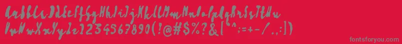 Artisoya Three Font – Gray Fonts on Red Background
