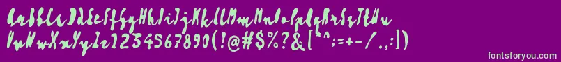 Artisoya Three Font – Green Fonts on Purple Background