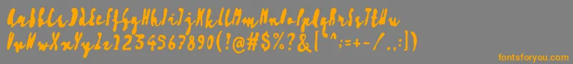 Artisoya Three-Schriftart – Orangefarbene Schriften auf grauem Hintergrund