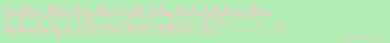 Artisoya Three Font – Pink Fonts on Green Background