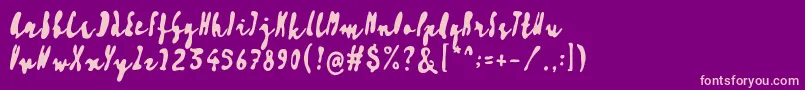 Artisoya Three Font – Pink Fonts on Purple Background
