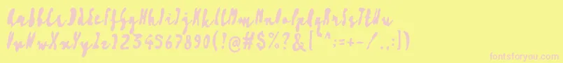 Artisoya Three Font – Pink Fonts on Yellow Background