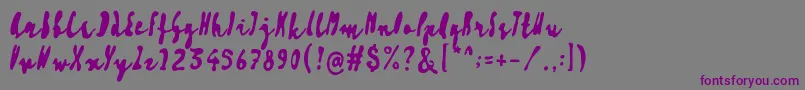 フォントArtisoya Three – 紫色のフォント、灰色の背景