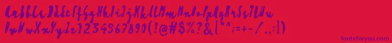 Artisoya Three Font – Purple Fonts on Red Background