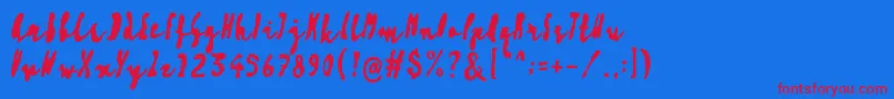 Artisoya Three Font – Red Fonts on Blue Background