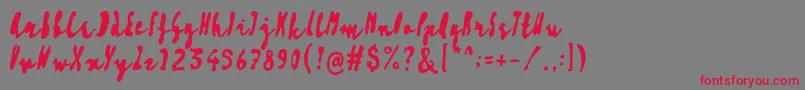 Artisoya Three Font – Red Fonts on Gray Background