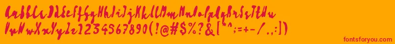 Artisoya Three Font – Red Fonts on Orange Background