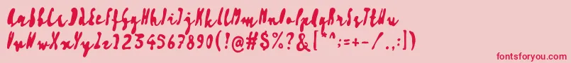 Artisoya Three Font – Red Fonts on Pink Background