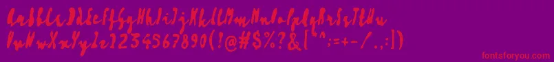 Artisoya Three Font – Red Fonts on Purple Background