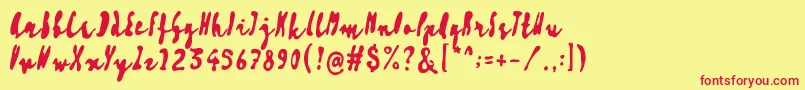 Artisoya Three Font – Red Fonts on Yellow Background