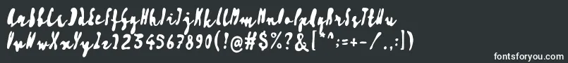Artisoya Three-fontti – valkoiset fontit mustalla taustalla