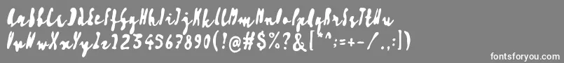 フォントArtisoya Three – 灰色の背景に白い文字