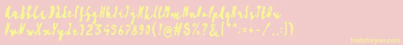 Artisoya Three Font – Yellow Fonts on Pink Background