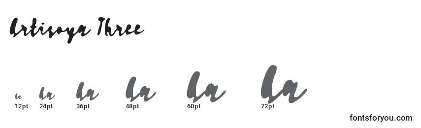 Größen der Schriftart Artisoya Three (120032)