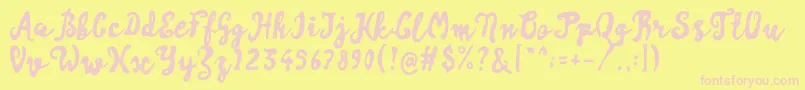 Artisoya Two Font – Pink Fonts on Yellow Background