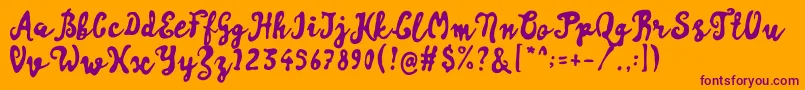 Artisoya Two Font – Purple Fonts on Orange Background
