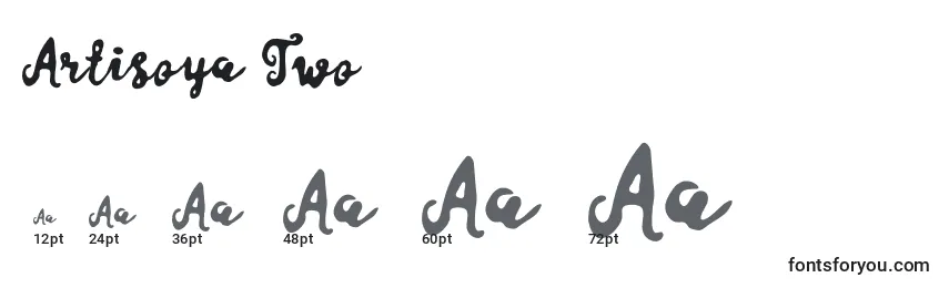 Размеры шрифта Artisoya Two