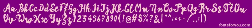 Artisoya Two Font – Pink Fonts on Purple Background