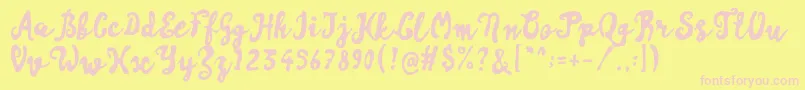 Artisoya Two Font – Pink Fonts on Yellow Background
