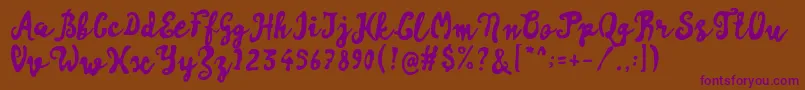 Artisoya Two Font – Purple Fonts on Brown Background