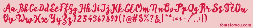 Artisoya Two Font – Red Fonts on Pink Background