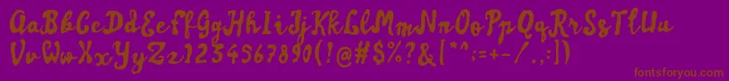 Artisoya-Schriftart – Braune Schriften auf violettem Hintergrund