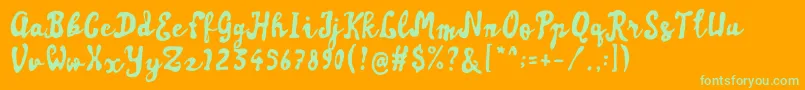Artisoya-Schriftart – Grüne Schriften auf orangefarbenem Hintergrund