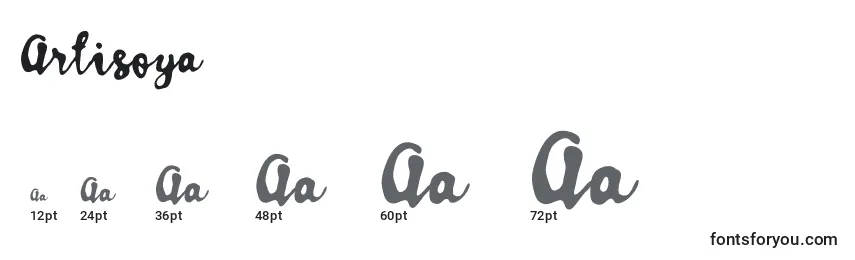 Размеры шрифта Artisoya