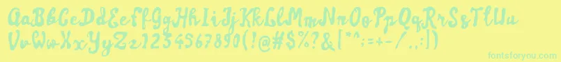 Artisoya Font – Green Fonts on Yellow Background