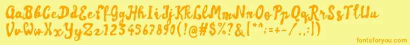 Artisoya Font – Orange Fonts on Yellow Background