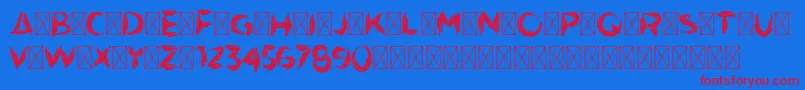 ArtistikDemoVersio Font – Red Fonts on Blue Background