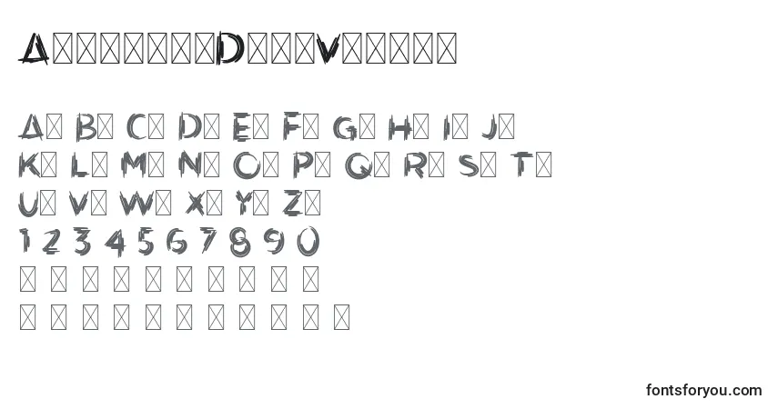 Schriftart ArtistikDemoVersio (120038) – Alphabet, Zahlen, spezielle Symbole