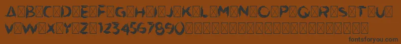 ArtistikDemoVersio-Schriftart – Schwarze Schriften auf braunem Hintergrund